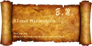 Blond Mirandola névjegykártya