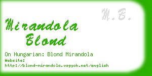 mirandola blond business card